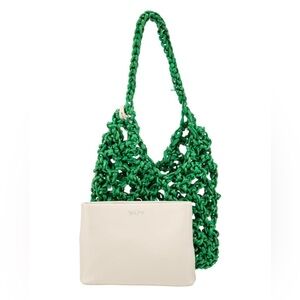 Bapy Logo pendant braided design handbag